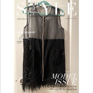 Beautiful plume lace vest